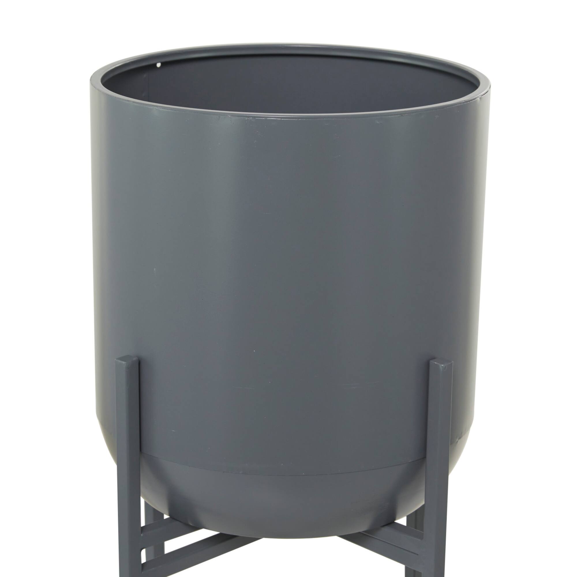 Dark Grey Modern Planter, 13" x 13" x 36"